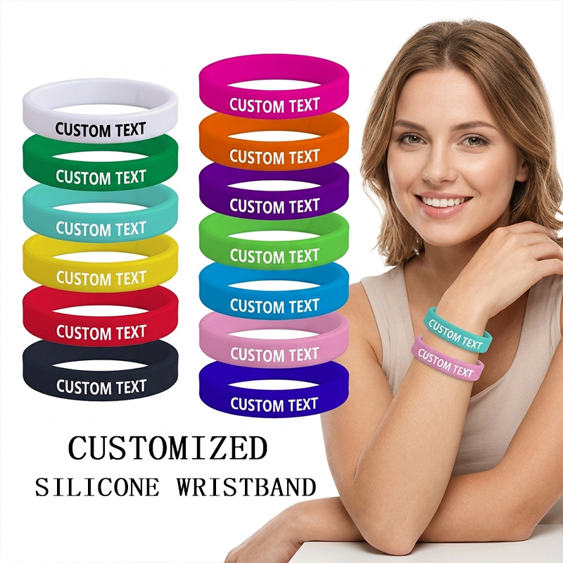 200pc Custom Silicone Wristbands, Thirteen Colors